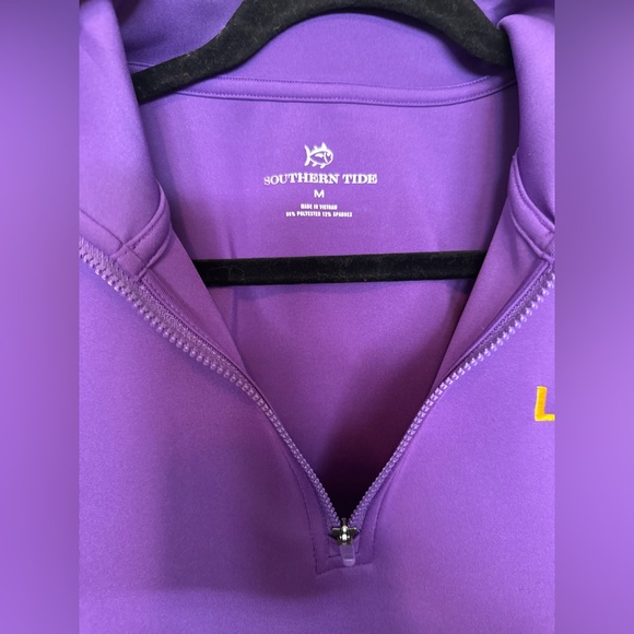 Southern Tide LSU Louisiana State Geaux Tigers Men’s Quarter-Zip Pullover Medium - Picture 5 of 12